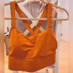 Athleta New tan Medium sports bra cross back